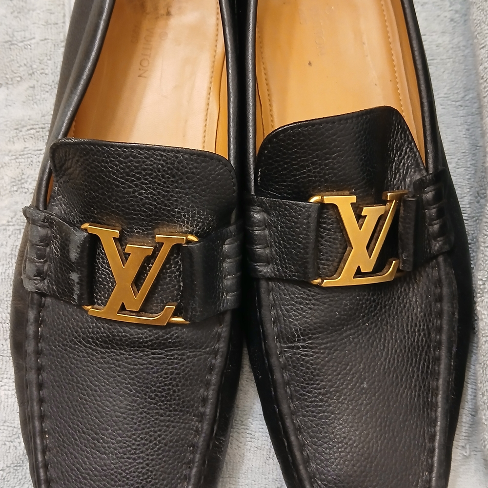 Louis Vuitton Black Loafers with Gold Hardware - Picture 5 of 7
